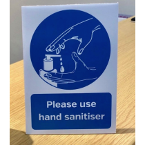 A5 Please Use Hand Sanitiser Provided Countertop Sign
