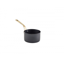 Genware Black Vintage Steel Mini Sauce Pan 9 x 5.25cm