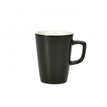 Genware Porcelain Black Latte Mug 12oz / 34cl