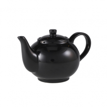 Genware Porcelain Black Teapot 15.75oz / 45cl