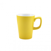 Genware Porcelain Yellow Latte Mug 12oz / 34cl