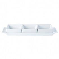 Porcelite Creations Square Set of 3 Bowls & Tray 11.5 x 3.5inch / 29 x 9cm