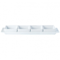 Porcelite Creations Square Shaped Set of 4 Bowls & Tray 15 x 3.5inch / 38 x 9cm