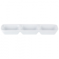 Porcelite White Three Division Dip Tray 7.75 x 2.5inch / 20 x 6.5cm 