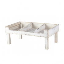 Genware White Wash Wooden Display Crate Stand 53 x 32 x 21cm