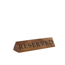 Genware Acacia Wood Reserved Sign 