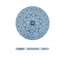 Blue Marrakesh Melamine Round Slab 28.5cm