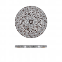 Grey Marrakesh Melamine Round Slab 28.5cm