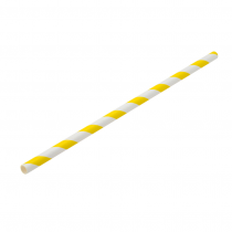 Paper Yellow and White Stripe Straws 8Inch 