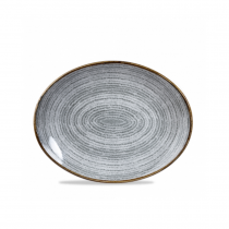 Churchill Studio Prints Homespun Oval Coupe Plate Stone Grey 27 x 22.9cm 