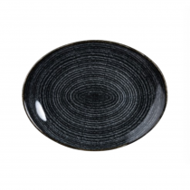 Churchill Studio Prints Homespun Oval Coupe Plate Charcoal Black 31.7 x 25.5cm