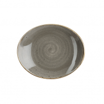 Churchill Stonecast Peppercorn Grey Oval Coupe Plate 19.2cm