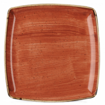 Churchill Stonecast Spiced Orange Deep Square Plate 26.8cm