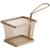 Rectangular Mini Serving Fry Basket Copper 10 x 8 x 7.5cm
