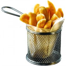 Stainless Steel Serving Fry Basket Round 9.3 x 9cm 