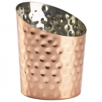Angled Copper Plated Serving Cup Hammered 9.5cm 