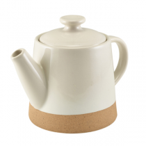 Genware Kava White Stoneware Teapot 48cl / 16.8oz