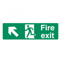 Fire Exit Sign Up Left Arrow 