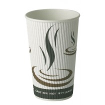 Weave Wrap Ripple Disposable Paper Coffee Cups 16oz / 453ml