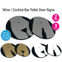 Wine / Cocktail Bar Toilet Door Sign 