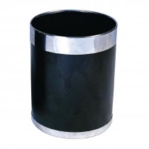 Bolero Black Waste Paper Bin with Silver Rim 10.2Ltr