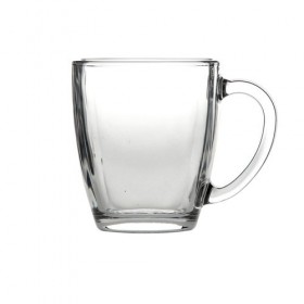 Tempo Square Base Tea / Coffee Glass Mug 14oz / 41cl