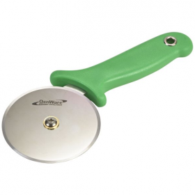 Genware Stainless Steel Pizza Cutter 4inch Blade Green Handle