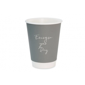Signature Grey Disposable Single Wall Hot Drink Cup 12oz 