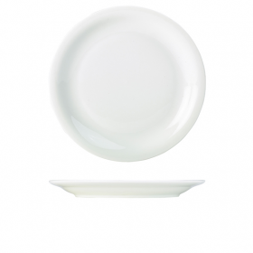 Genware Porcelain Narrow Rim Plates 28cm   