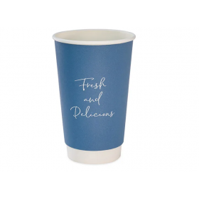 Signature Blue Disposable Double Wall Hot Drink Cup 16oz