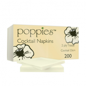 Poppies Champagne Cocktail Napkins 2ply 23cm 