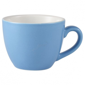 Genware Porcelain Blue Bowl Shaped Cup 3oz / 9cl