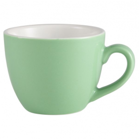 Genware Porcelain Green Bowl Shaped Cup 3oz / 9cl