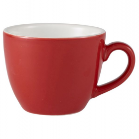 Genware Porcelain Red Bowl Shaped Cup 3oz / 9cl