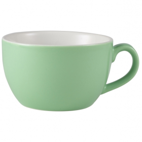 Genware Porcelain Green Bowl Shaped Cup 6oz / 17.5cl