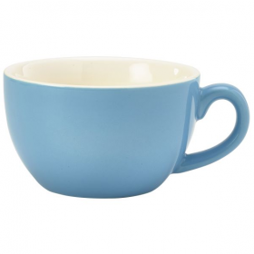 Genware Porcelain Blue Bowl Shaped Cup 8.75oz / 25cl
