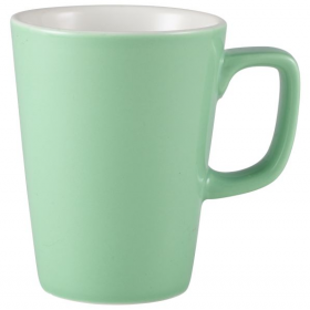 Genware Porcelain Green Latte Mug 12oz / 34cl
