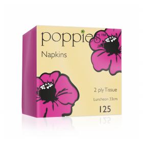 Poppies Magenta Lunch Napkins 2ply 32cm 