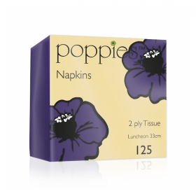 Poppies Purple Lunch Napkins 2ply 32cm 