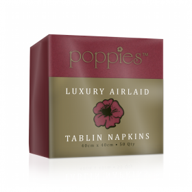 Poppies Luxury Airlaid Tablin 8 Fold 40cm Napkin Burgundy