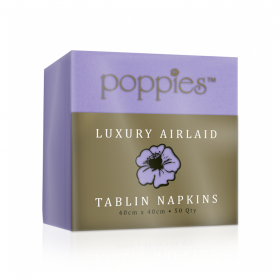Poppies Luxury Airlaid Tablin 40cm Napkin Lilac