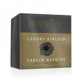 Poppies Luxury Airlaid Tablin 40cm Napkin Slate Grey