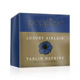 Poppies Luxury Airlaid Tablin 8 Fold 40cm Napkin Navy Blue