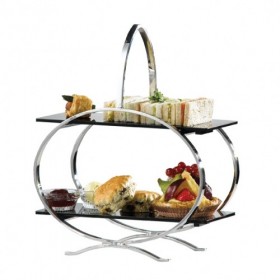 2 Tier Stainless Steel and Acrylic Cake Stand