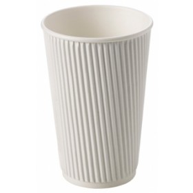 White Ripple Disposable Paper Coffee Cups 16oz / 453ml 