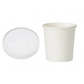 Disposable White Heavy Duty Soup Container 8oz With Lid 