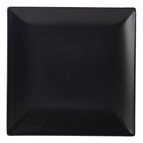 Luna Black Stoneware Square Coupe Plates 10.25inch / 26cm   
