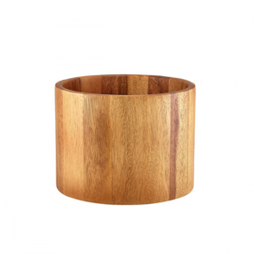 Genware Acacia Wood Straight Sided Bowl 22.5 x 15cm