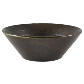 Terra Porcelain Cinder Black Conical Bowl 14cm