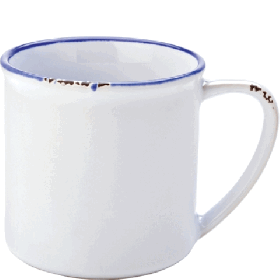 Avebury White & Blue Rimmed Mug 10oz / 28cl